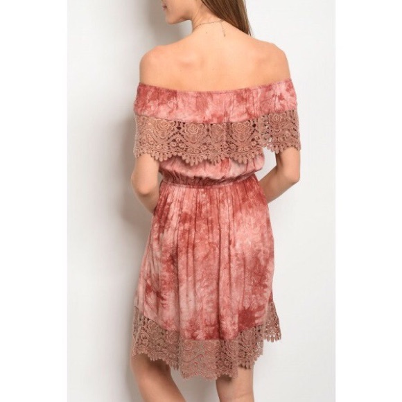 Autumn Rust Boho Tie Dye Dress - Picture 4 of 8